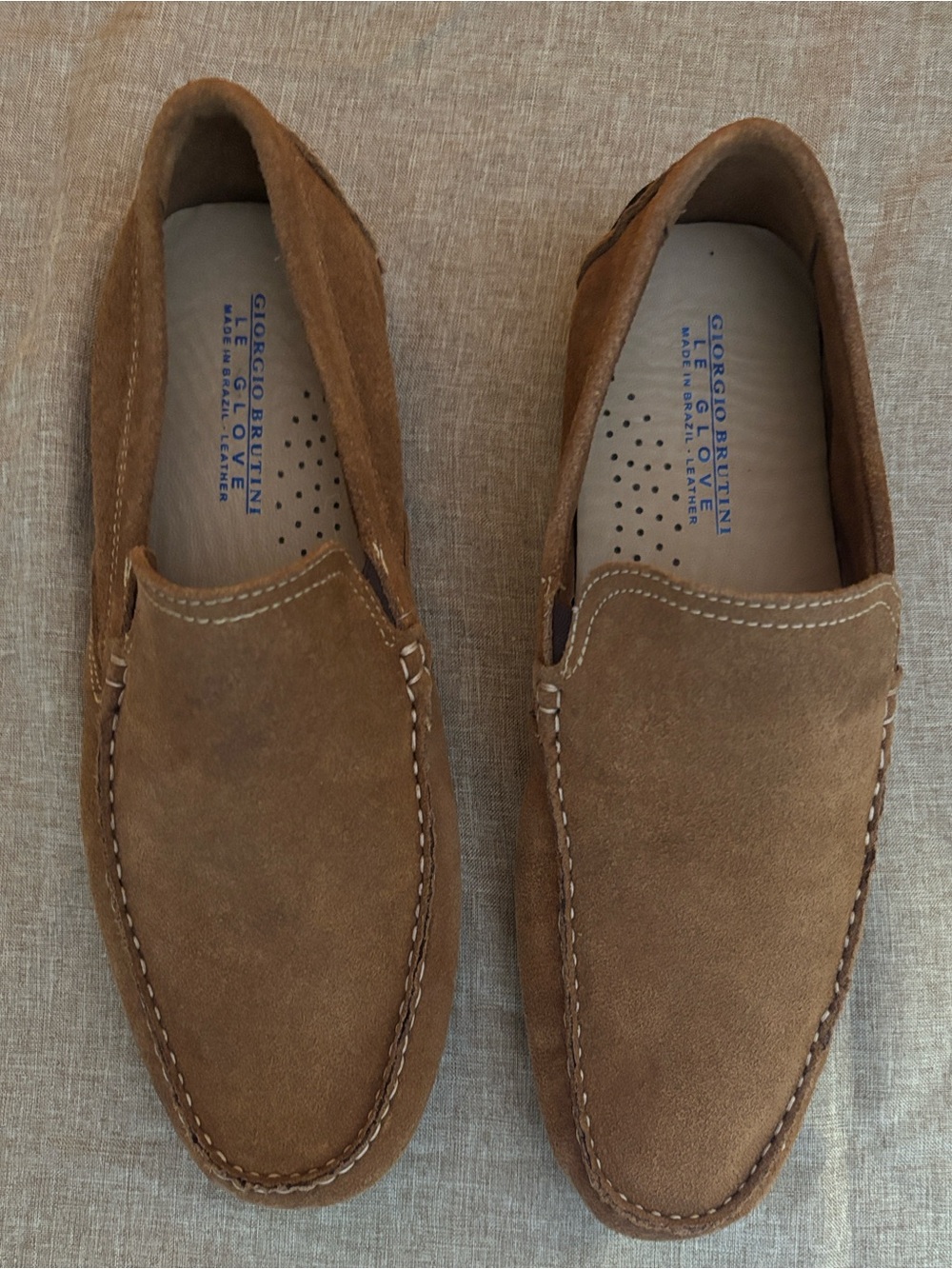 Giorgio Brutini Tan Suede Slip-On Loafers